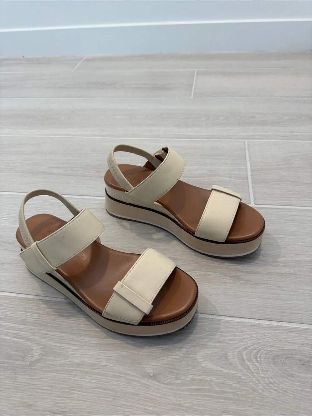 Caslon Cream Platform Wedge Sandals